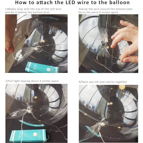 varma vita led ballonger med batterier festballonger 20 tum klara ballonger genomskinliga ballonger f?r helium eller luft, br?llopsballonger