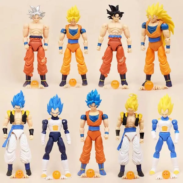 Dragon Ball Super SHF Ultra Instinct Goku Vegeta Cell Action Figur Gogeta Figurine PVC Collection Modell Leksaker för barn Presenter