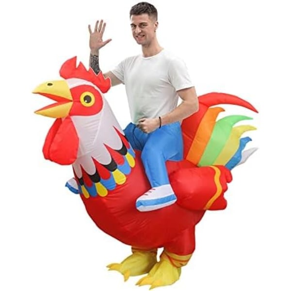 Oppustelig Dragt Oppustelig Kyllingedragt til Fest Halloween Jul Cosplay Voksenstørrelse F&Q voksen adult rainbow