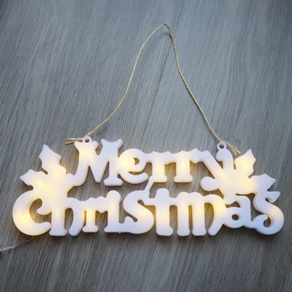 Hängande jul LED-bokstavsljus Snygg hängande ljusdekoration till julgransfest Vit Varmljus