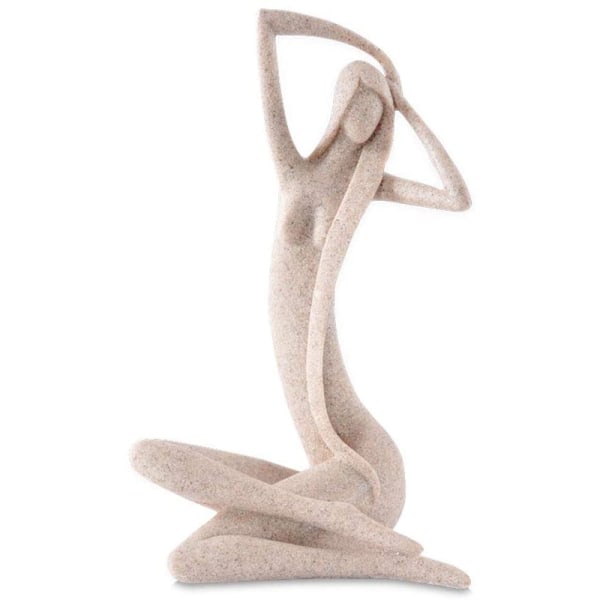 Sandsten Resin Staty Abstrakt Långhårig Skönhetsskulptur Små konst Bordsskivor for hjemmekontor Bokhylla Dekoration A