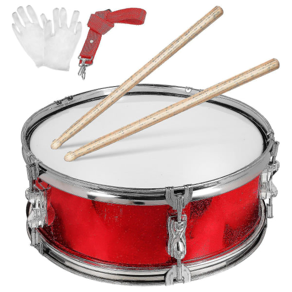 Marching Set Snare Drum Kid Drum Musikinstrument med trumpinnar Trumbälte och ceremoniella handskar