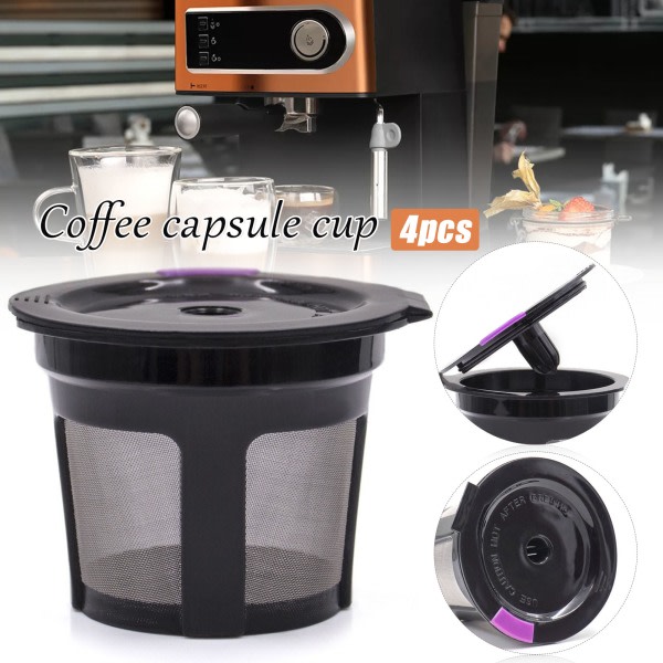 Kaffekapselfilter Mesh Cup Stor kapacitet Kaffefilterverktyg för kaffetillverkning Svart 1st