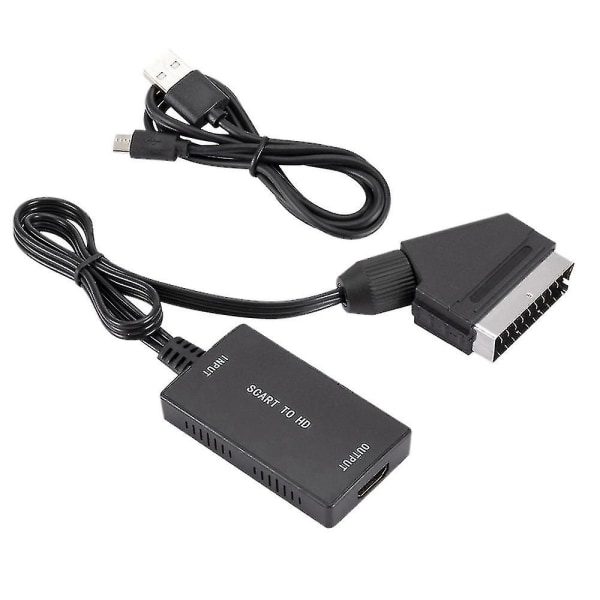 Scart til HDMI-omformer med HDMI-kabel HD-adapter 720p 108