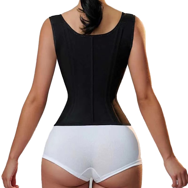 Midjebälte med radspänne och dragkedja Postpartum Korsett Midjetränare Body Shaper svart black XS