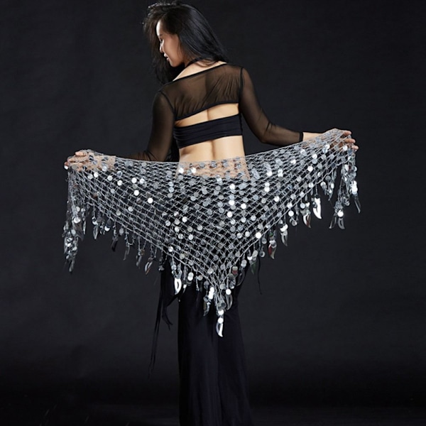 Magdansbälte Höftscarf SILVER Silver