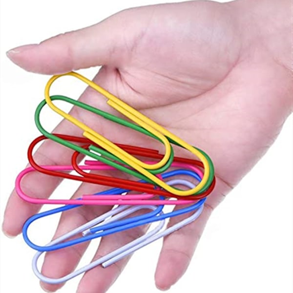 30-pack 3,9 tum stora pappersklämmor - 6 färger per färg