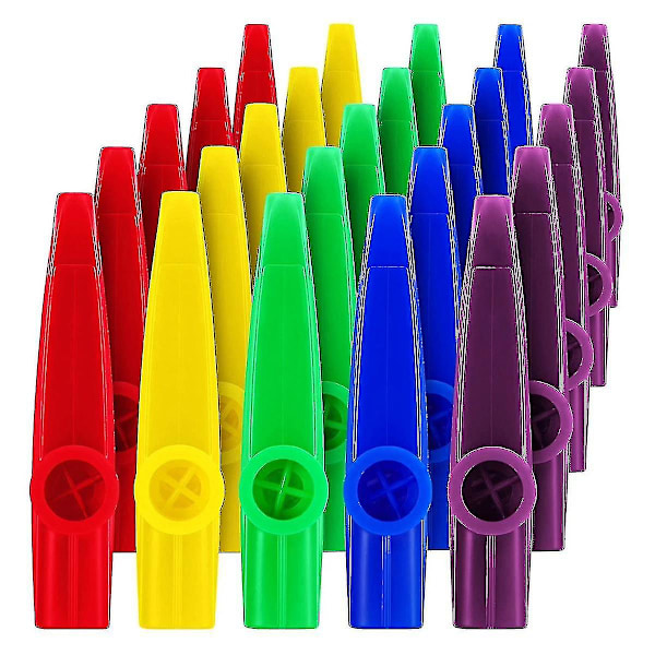 25-pak plastkazooer, musikinstrument med kazoo-fløjtemembran, til gave, præmie og fest
