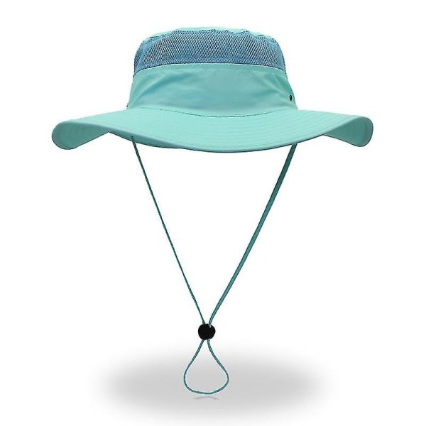 Unisex solhatt med bred brätte Outdoor Upf 50+ Vattentät Boonie-hatt Sommar UV-skydd Solkepsar Himmelsblå