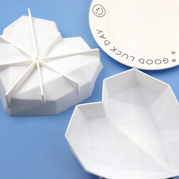 Heart Shape Baking Diy Heart Diamond Silikon Mousse Form Form Kakverktøy