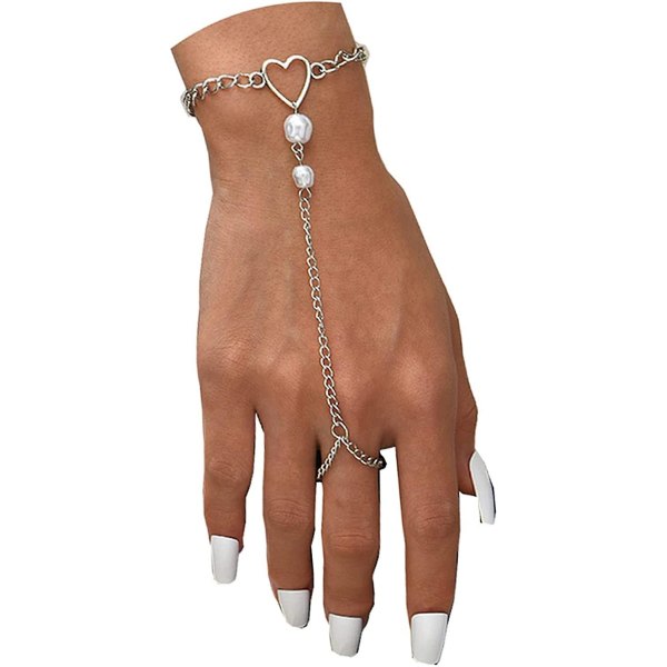 Heytea Ring Armband Hand Harness Chain For Women, boho Hand Chain Ring Armband, finger Ring Armband Hand Sele Chain Armband For Girls Hand Jewe