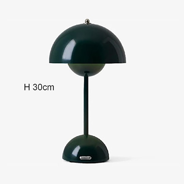 Mushroom Blomknopp Oppladbare Led Bordlamper Skrivebord Natt For Soverom Mat Berøring Nattlys Enkel Moderne Dekorasjon dark green