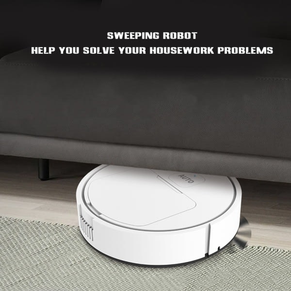 Oppladningsbar hushållsrobotdammsugare Smart soprobot Svart 013