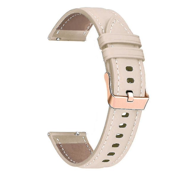 Garmin / Huawei / Samsung Passar olika klockmodeller, 18/20 mm läderarmband med metallspännen, armband för män och kvinnor Khaki Khaki 18MM