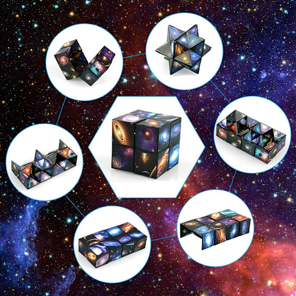 Magisk Stjerne Cube Infinity Puzzle Legetøj, 3D Hjernevrider til Børn & Voksne, Stress Relief Cube Gaveidé[YD] Kvadrat