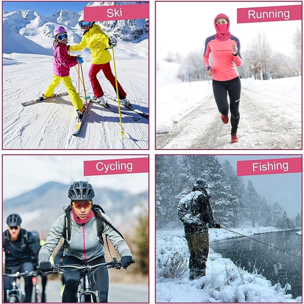 Galaxy halkfri skidmask varm ullhuva i vinter multifunktionell ansiktsmask (lila) Lila