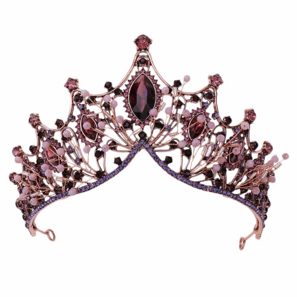 Barokk brudekroner og tiaraer Vintage Crystal Princess Queen Crown Barokk rhinestone pannebånd For brud Kvinner Bryllup Prom Pageant