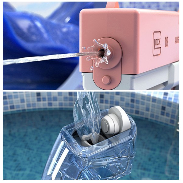 Elektrisk vattenpistol Glock Automatiska vattenblåsare Barnbadleksaker Strandleksaker Blå