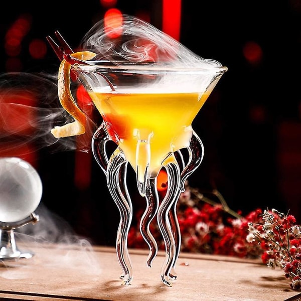 2 st Octopus Cocktail Glass Martini Manet Glas Vinglas Dryckesgods Bar Bägare Verktyg