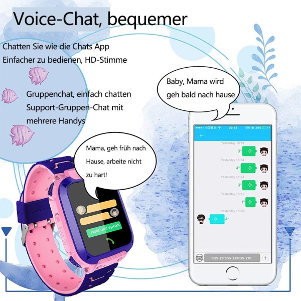Kids in Smart Watch Vanntett Smart Watch LBS Tracker med Kids SOS Mobile Touchscreen Video Chat Wake Up