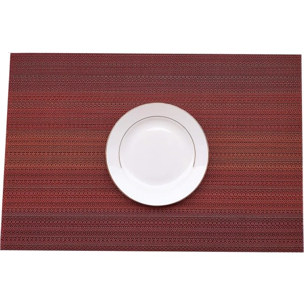 Bordstabletter (sett med 4), halkfria tvättbara bordstabletter, (rød)