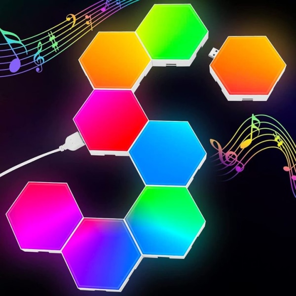 Hexagon LED Panel - 6 stk RGB Smart LED Panel Lights