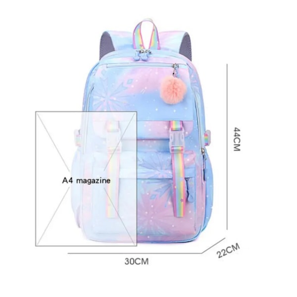 Stitch Flickors Skolväska Stor Kapacitet Stitch Ryggsäck Casual Rosa, Flerfärgad A