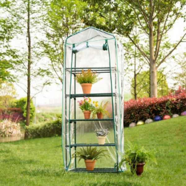 Trädgårdsblomsterväxter täcker 3 nivåer Anti-UV vattentät bärbar PVC-växthus M