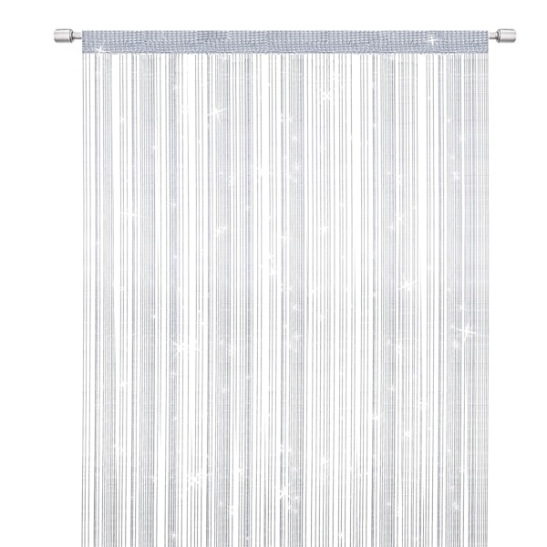 Trådgardiner Dörr Myggnät, Elegant Avdelare Tofs Gardin för heminredning, Avskiljare för dörrar och fönster, Vit (100x200cm)