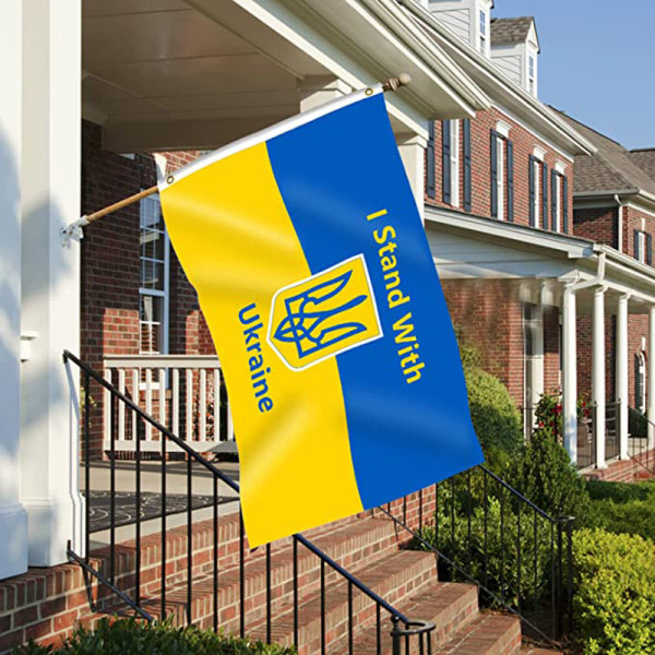 Ukrainas flag Nationella polyesterflaggor USA Ukrainsk venskapsbanner 90*150 cm B