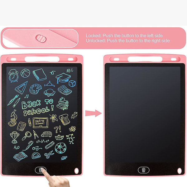 LCD-skrivtavla - 2-pak med 10-tums farveglada graffiti-tavlor - raderbar elektronisk ritbrädor for barn