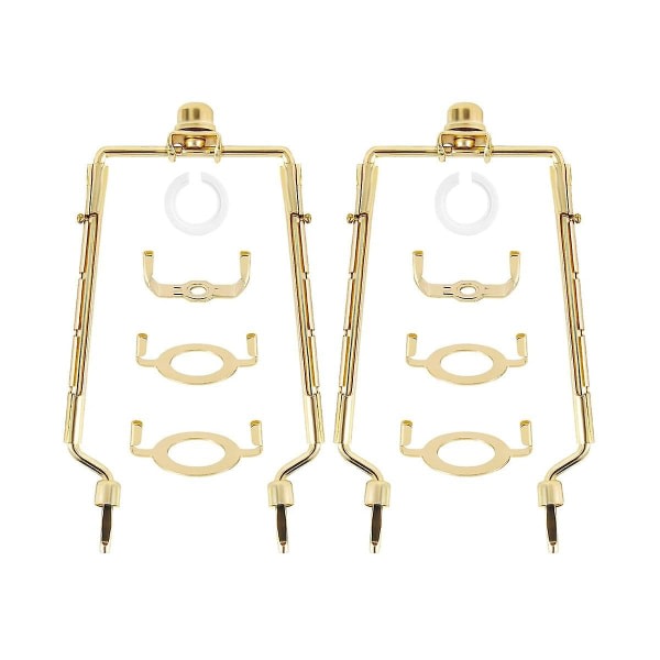 7 tums lampskärm Harphållare Justerbar Lamp Harp Kit E14,e26,e27 valojalustan sovitin Guld Horn Fram