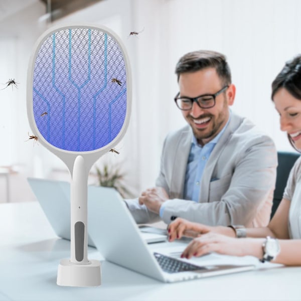 2 i 1 LED Sähköinen Hyttysansa Sähköinen Kärpäslätkä Turvallinen Irrotettavalla Latausalustalla Hyttysten Tappolamppu Retkeilyyn Kalastukseen 1.2