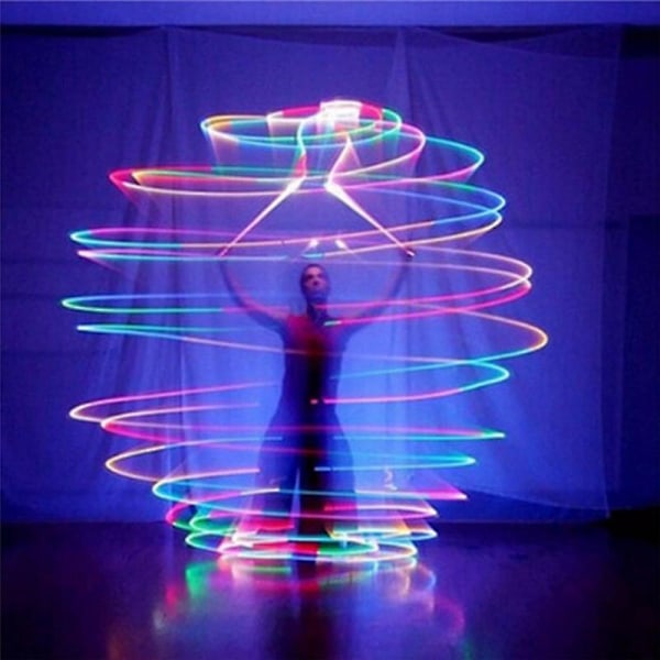 2 stk LED Poi Baller Glød Poi Baller LED Glød Leke Light Up Baller Strobe Spinning Ball for Barn Voksne