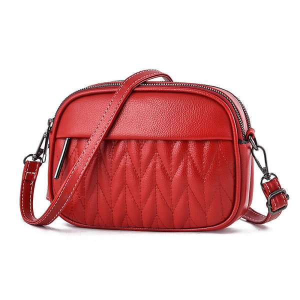 All-match Messenger Bag Enkel Mjukt Läder Liten Väska Koreansk Mjukt Läder Mobiltelefonväska Röd