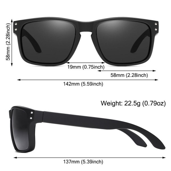 Polariserede solbriller TR90 Sportskørsel Fiske Solbriller UV400 beskyttelse Black-Ice Blue