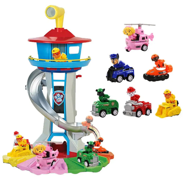 Paw Patrol Udikkelsestårn med Musik, Lys & 6 Hundefigurer - Fantastisk Gave til Børn[YD]