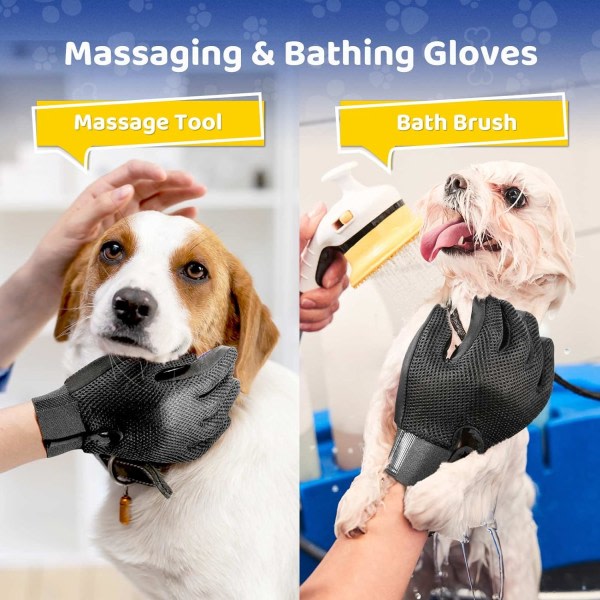 Oppgraderingsversjon Pet Grooming Glove - Gentle Deshedding Borstehandske