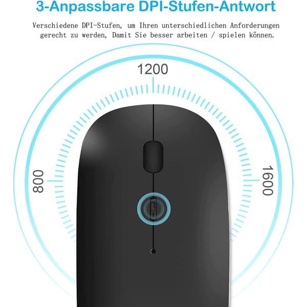 Bluetooth-mus, oppladbar lett trådløs mus