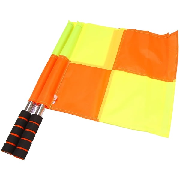 Fotbollsdomarflaggor med väska Fotbollsdomare Linesman sidelinje Fair Sports Match Flaggor Domarutstyr, grønn og oransje