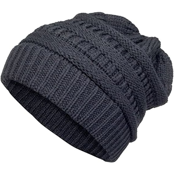 Women Cable Knit BeanieTail Messy Bun Ponytail Cap Warm Winter Beanie Hat