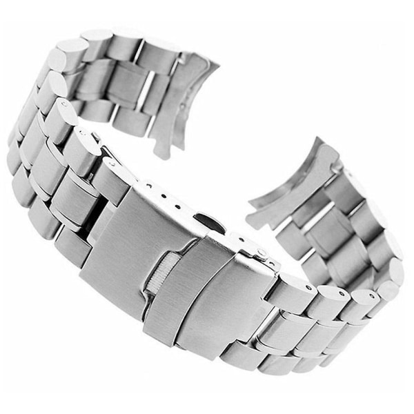Böjt rostfritt stål Metall Solid Watch Band Armband Spänne Ersättning 20-22mm 20mm