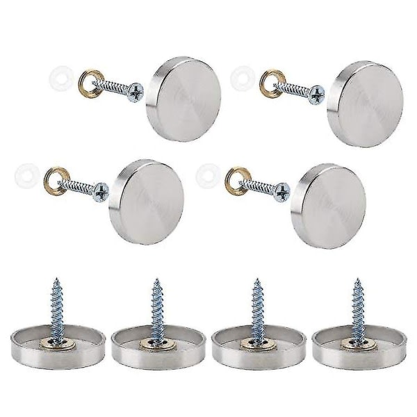 Betterlifefg-20 sæt spegelskruvar, 25 mm spegelspik i rostfritt stål med dekorativ lås