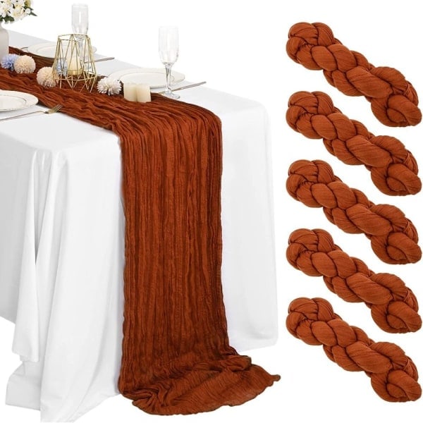 1. Osteklede Bordløper Gaze Bordløper LYSEGRØNN Wine Red