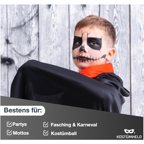 Halloween vampyrkappe kostume rød, sort kappe med hætte til børn, voksne, damer, herrer