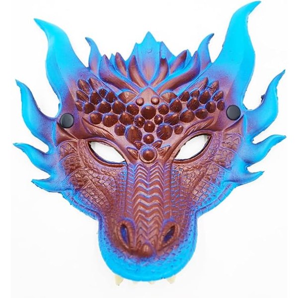 Halloween Mardi Gras kostym Cosplay Demon 3D Realistic Dragon Wings för vuxna (blå)