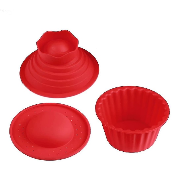 Kæmpe cupcake form, 3 dele - Rød