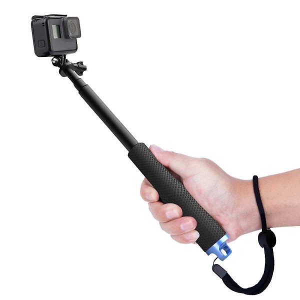 Bærbar 19' forlængbar håndholder fast Teleskopisk Selfie Monopod Stick til Gopro Hero 7 6 5 4 3