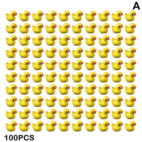 100/200 stk Mini Gummiænder Miniatur Resin Ænder Gul Tiny D 100pcs yellow 100pcs