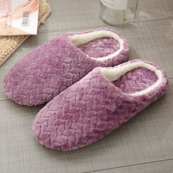 Damtofflor för kvinnor, vinterslippers, halkfria, blommiga
